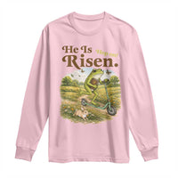 He Is Risen Hop On Long Sleeve Shirt Christian Easter Frog