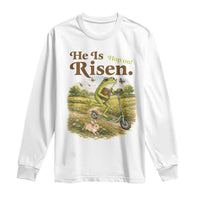 He Is Risen Hop On Long Sleeve Shirt Christian Easter Frog