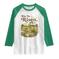 He Is Risen Hop On Raglan Shirt Christian Easter Frog