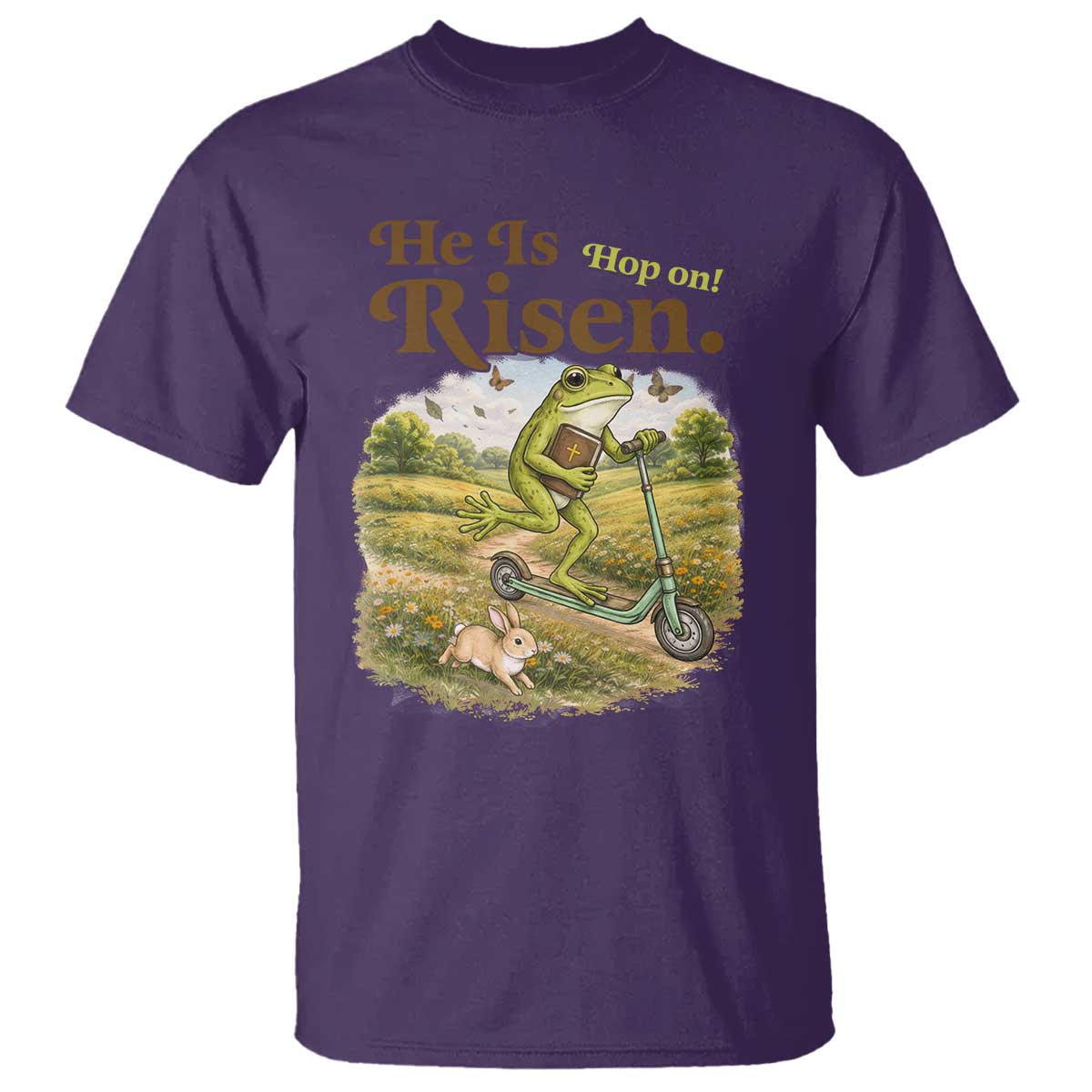 He Is Risen Hop On T Shirt Christian Easter Frog