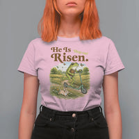 He Is Risen Hop On T Shirt For Women Christian Easter Frog