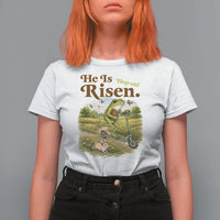 He Is Risen Hop On T Shirt For Women Christian Easter Frog