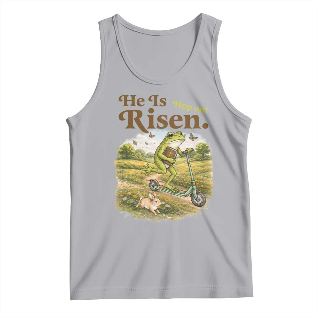 He Is Risen Hop On Tank Top Christian Easter Frog