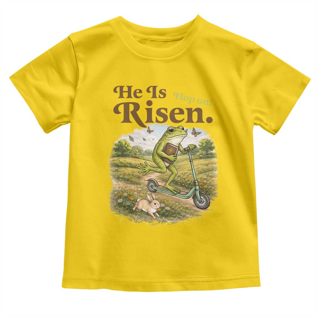 He Is Risen Hop On Toddler T Shirt Christian Easter Frog