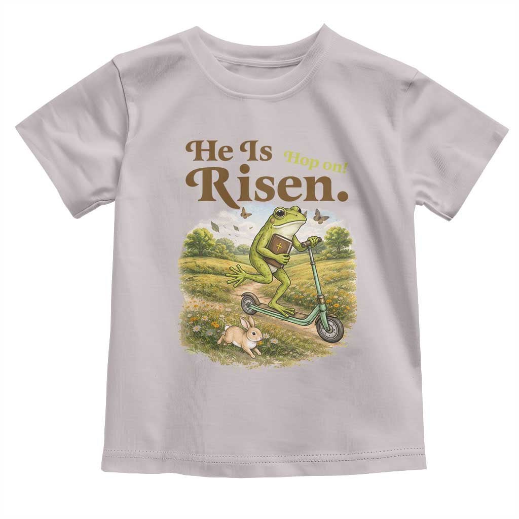 He Is Risen Hop On Toddler T Shirt Christian Easter Frog