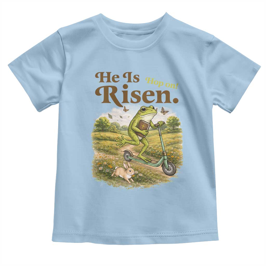 He Is Risen Hop On Toddler T Shirt Christian Easter Frog