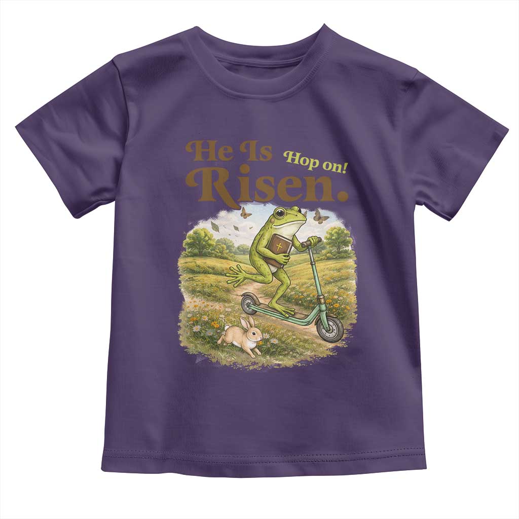 He Is Risen Hop On Toddler T Shirt Christian Easter Frog
