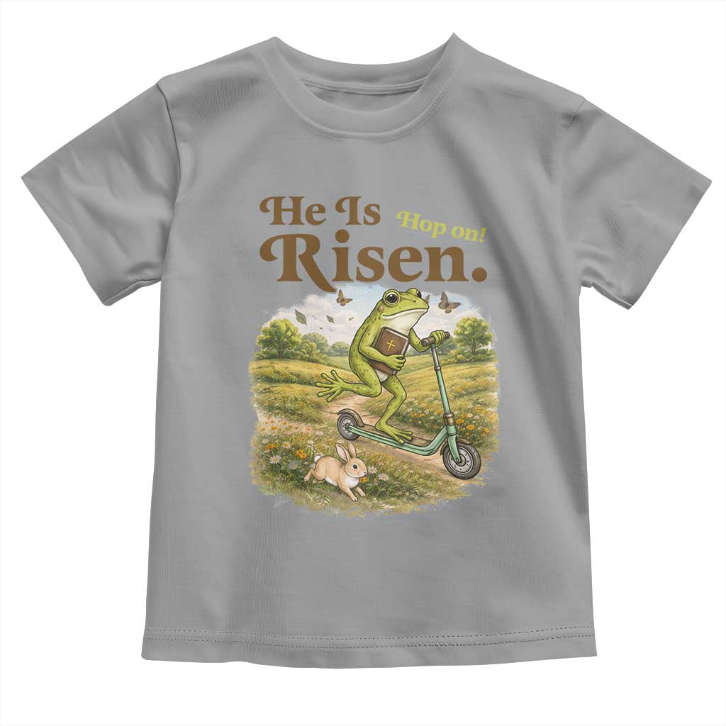 He Is Risen Hop On Toddler T Shirt Christian Easter Frog