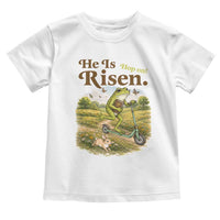 He Is Risen Hop On Toddler T Shirt Christian Easter Frog