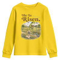He Is Risen Hop On Youth Sweatshirt Christian Easter Frog