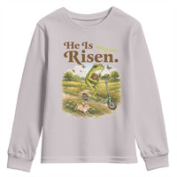 He Is Risen Hop On Youth Sweatshirt Christian Easter Frog