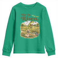 He Is Risen Hop On Youth Sweatshirt Christian Easter Frog
