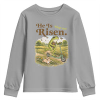 He Is Risen Hop On Youth Sweatshirt Christian Easter Frog