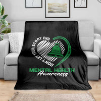Mental Health Awarenes Throw Blanket Green Ribbon Inspirational Psychologist Therapist