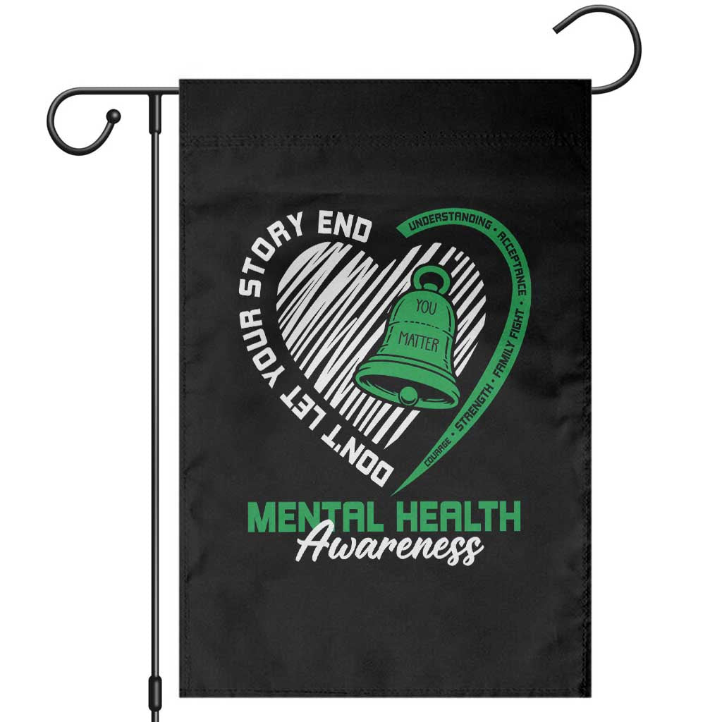 Mental Health Awarenes Garden Flag Green Ribbon Inspirational Psychologist Therapist