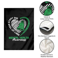 Mental Health Awarenes Garden Flag Green Ribbon Inspirational Psychologist Therapist
