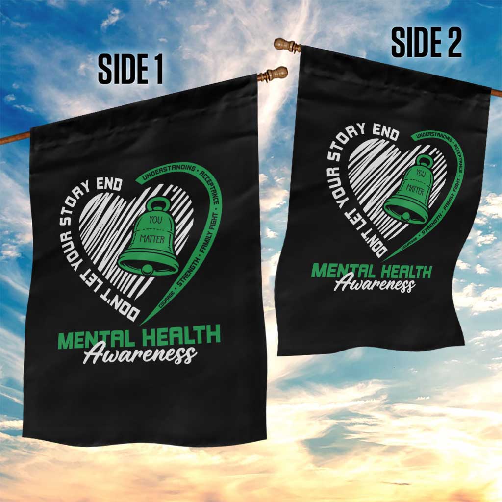 Mental Health Awarenes Garden Flag Green Ribbon Inspirational Psychologist Therapist