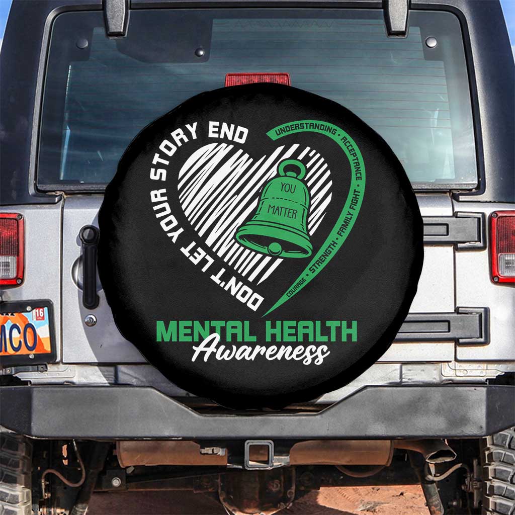 Mental Health Awarenes Spare Tire Cover Green Ribbon Inspirational Psychologist Therapist