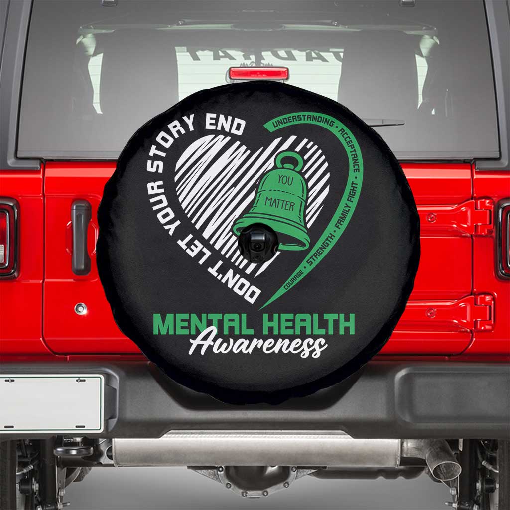 Mental Health Awarenes Spare Tire Cover Green Ribbon Inspirational Psychologist Therapist