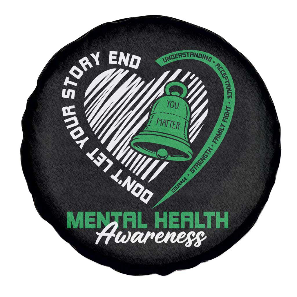 Mental Health Awarenes Spare Tire Cover Green Ribbon Inspirational Psychologist Therapist