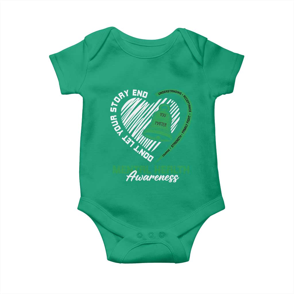Mental Health Awarenes Baby Onesie Green Ribbon Inspirational Psychologist Therapist
