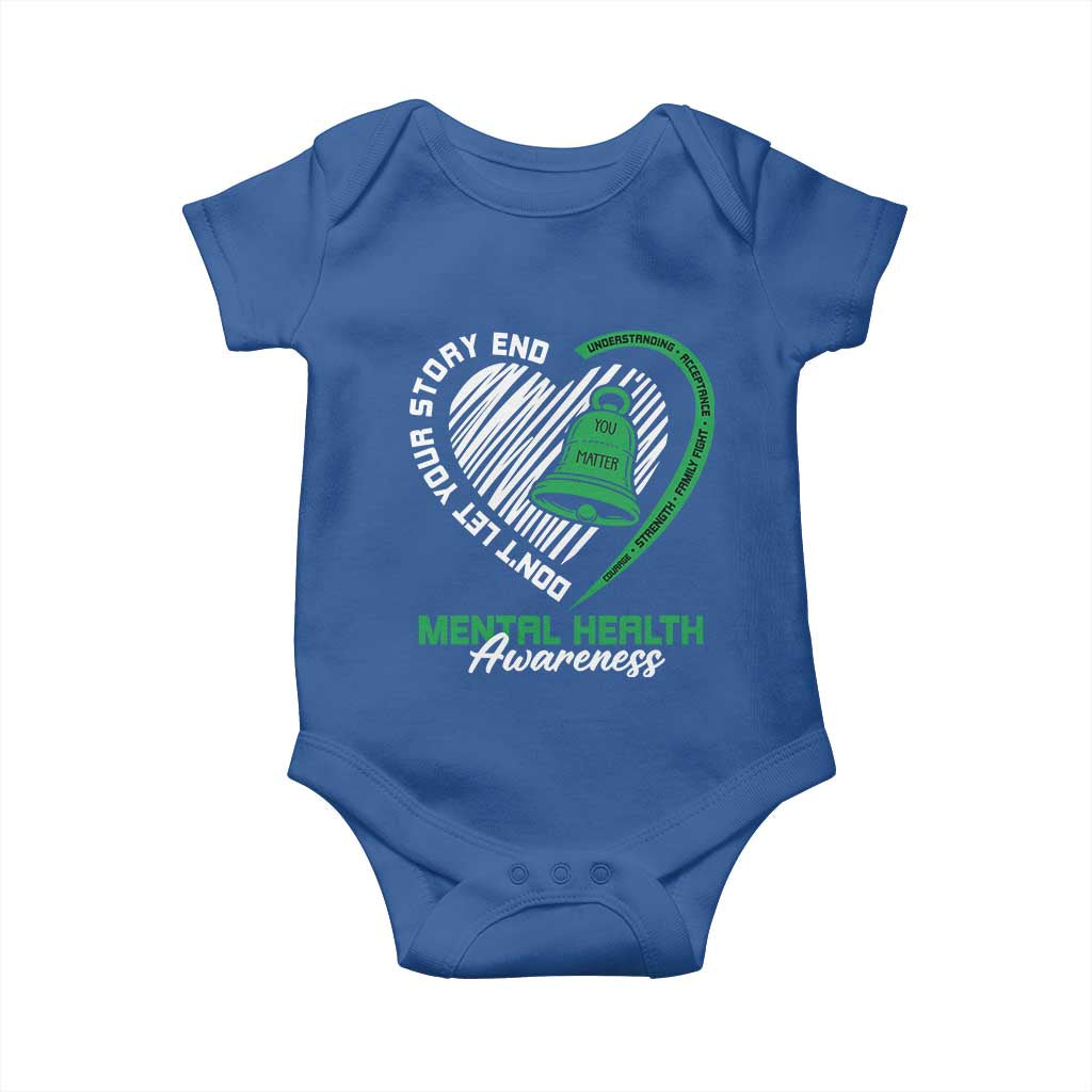 Mental Health Awarenes Baby Onesie Green Ribbon Inspirational Psychologist Therapist