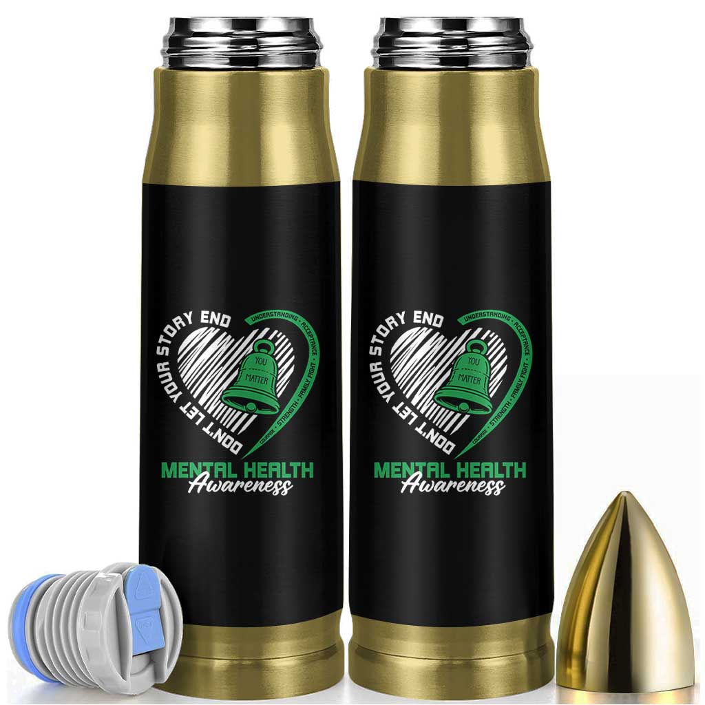 Mental Health Awarenes Bullet Tumbler Green Ribbon Inspirational Psychologist Therapist