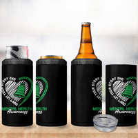 Mental Health Awarenes 4 in 1 Can Cooler Tumbler Green Ribbon Inspirational Psychologist Therapist