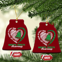Mental Health Awarenes Ceramic Ornament Green Ribbon Inspirational Psychologist Therapist