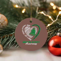 Mental Health Awarenes Ceramic Ornament Green Ribbon Inspirational Psychologist Therapist