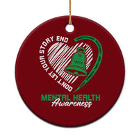 Mental Health Awarenes Ceramic Ornament Green Ribbon Inspirational Psychologist Therapist