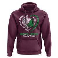 Mental Health Awarenes Hoodie Green Ribbon Inspirational Psychologist Therapist