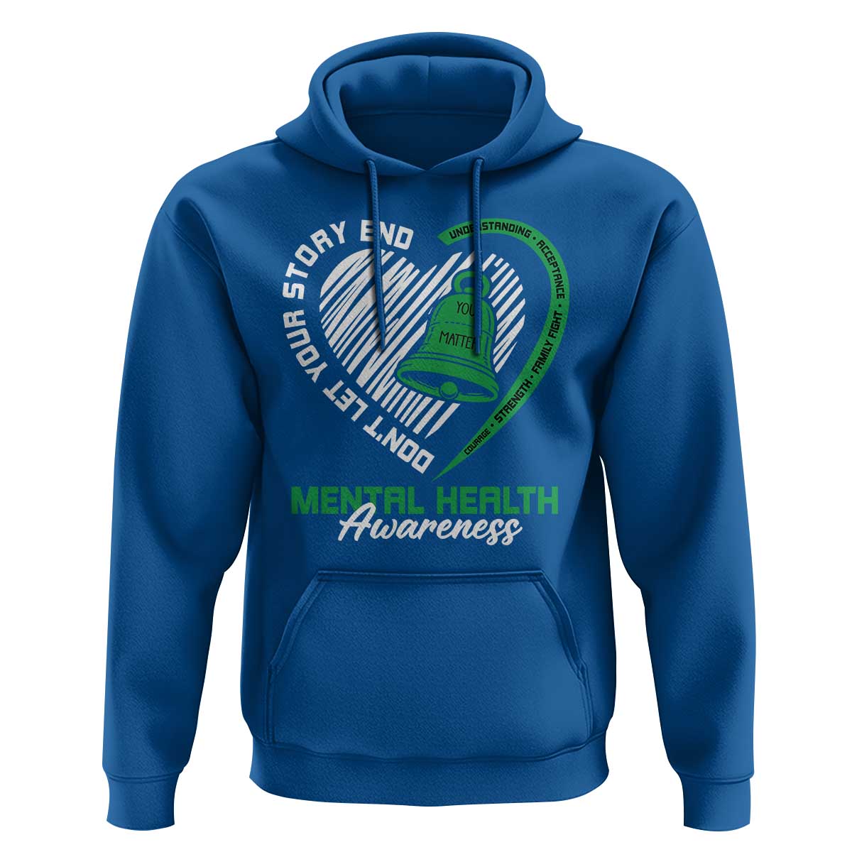 Mental Health Awarenes Hoodie Green Ribbon Inspirational Psychologist Therapist