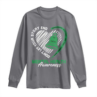 Mental Health Awarenes Long Sleeve Shirt Green Ribbon Inspirational Psychologist Therapist