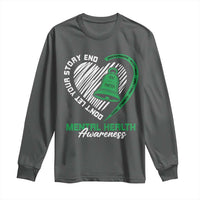 Mental Health Awarenes Long Sleeve Shirt Green Ribbon Inspirational Psychologist Therapist