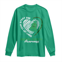 Mental Health Awarenes Long Sleeve Shirt Green Ribbon Inspirational Psychologist Therapist