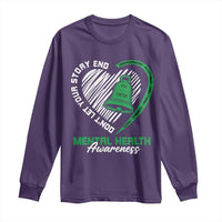 Mental Health Awarenes Long Sleeve Shirt Green Ribbon Inspirational Psychologist Therapist