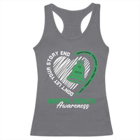 Mental Health Awarenes Racerback Tank Top Green Ribbon Inspirational Psychologist Therapist