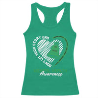 Mental Health Awarenes Racerback Tank Top Green Ribbon Inspirational Psychologist Therapist