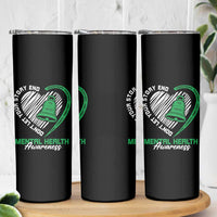 Mental Health Awarenes Skinny Tumbler Green Ribbon Inspirational Psychologist Therapist