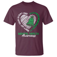 Mental Health Awarenes T Shirt Green Ribbon Inspirational Psychologist Therapist
