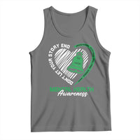 Mental Health Awarenes Tank Top Green Ribbon Inspirational Psychologist Therapist