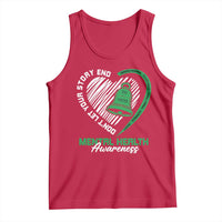 Mental Health Awarenes Tank Top Green Ribbon Inspirational Psychologist Therapist