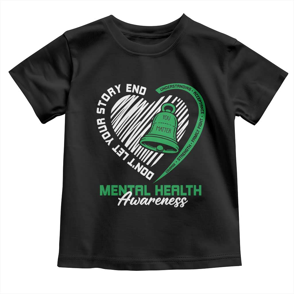 Mental Health Awarenes Toddler T Shirt Green Ribbon Inspirational Psychologist Therapist