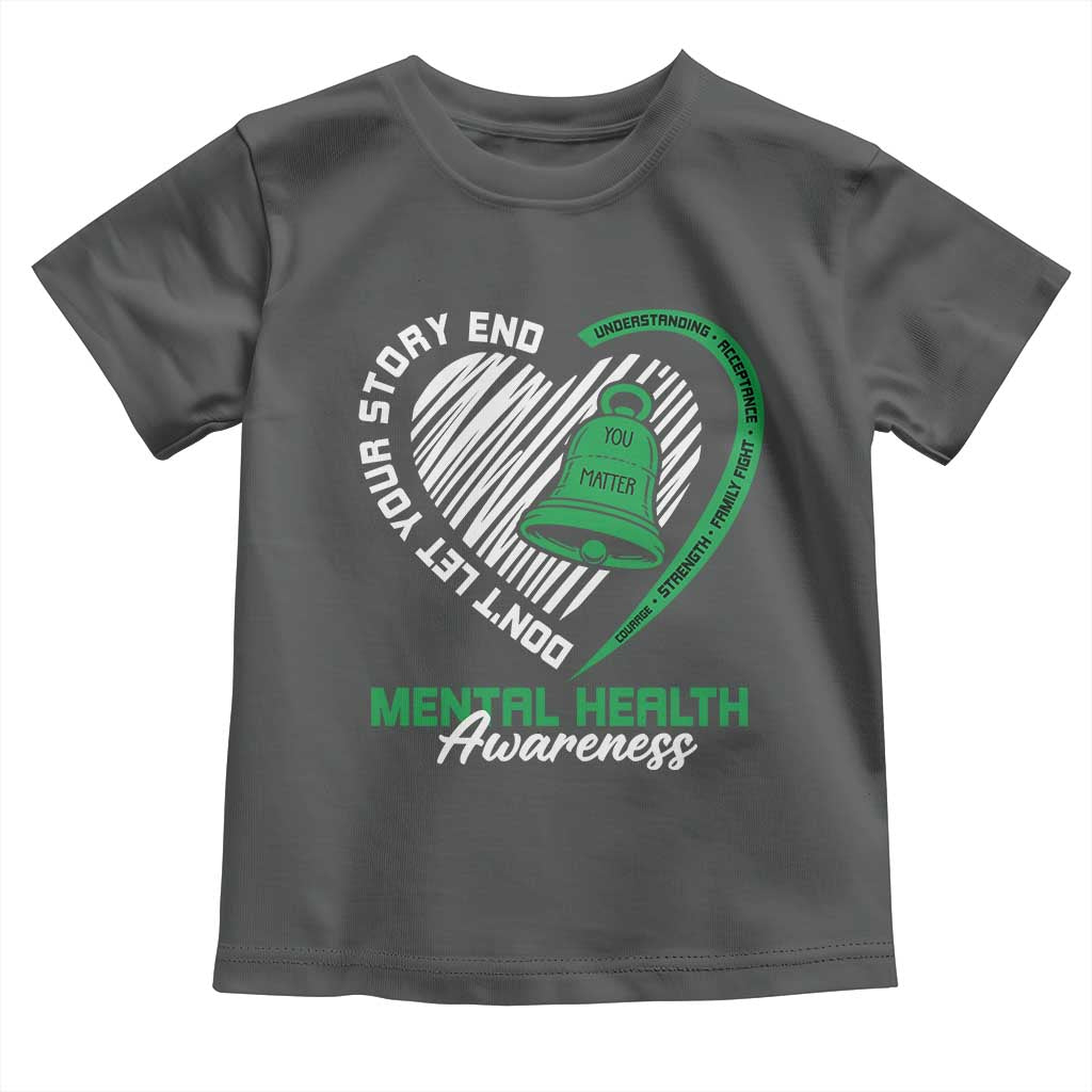 Mental Health Awarenes Toddler T Shirt Green Ribbon Inspirational Psychologist Therapist