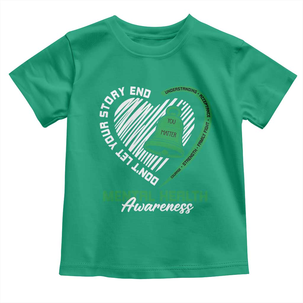 Mental Health Awarenes Toddler T Shirt Green Ribbon Inspirational Psychologist Therapist