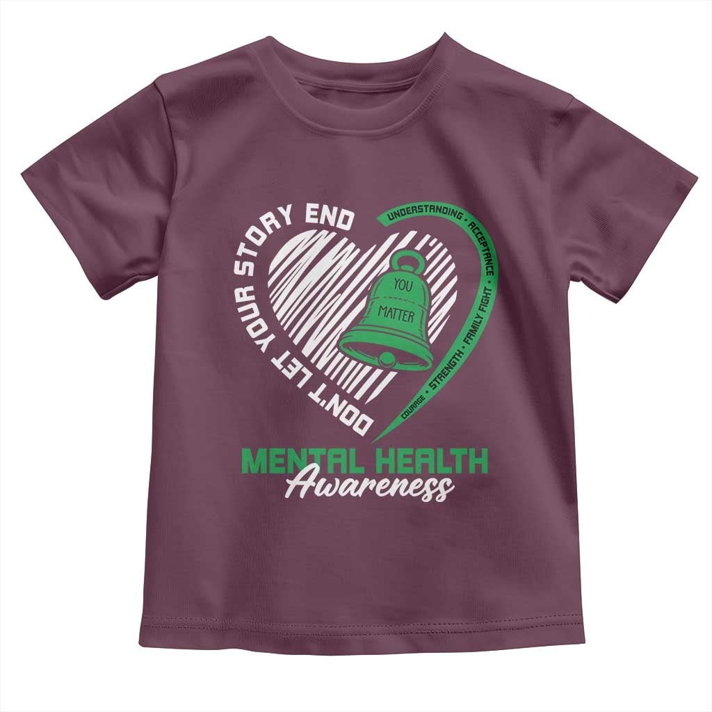 Mental Health Awarenes Toddler T Shirt Green Ribbon Inspirational Psychologist Therapist