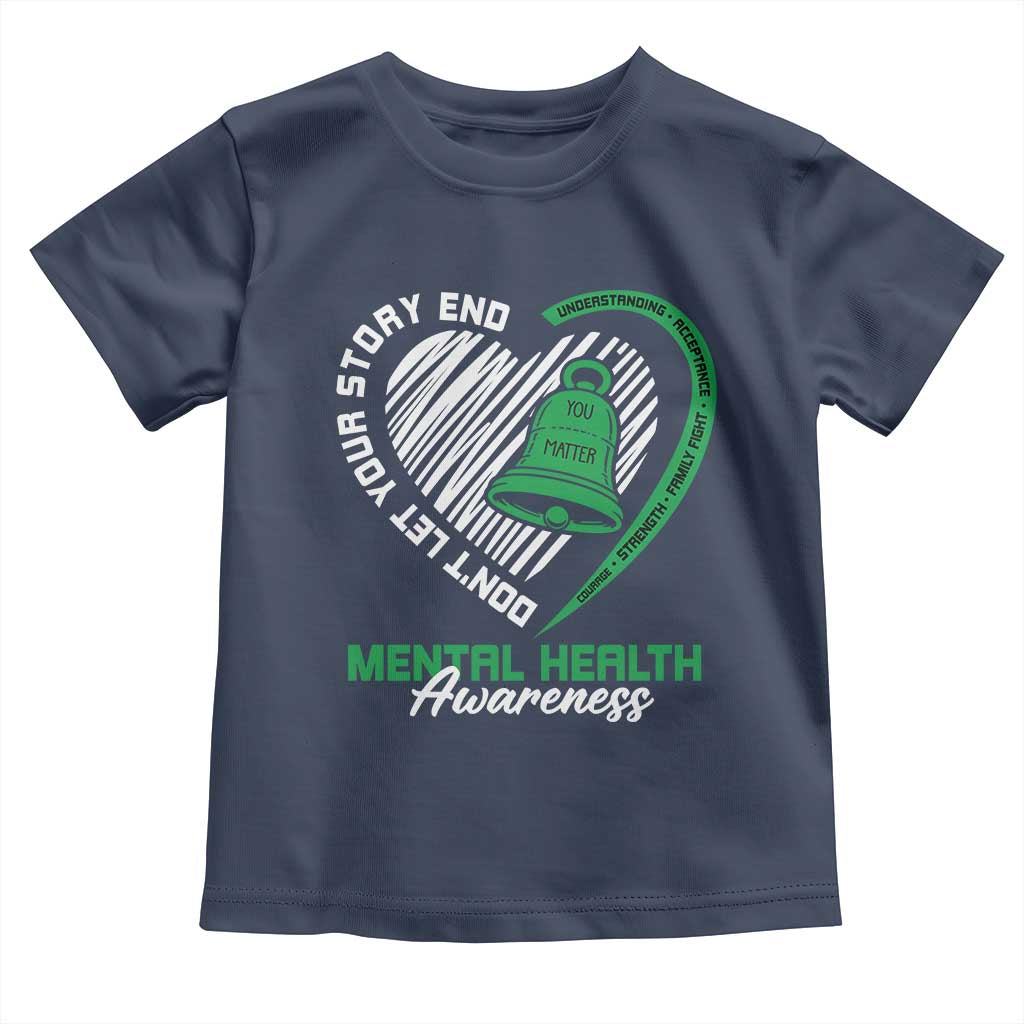 Mental Health Awarenes Toddler T Shirt Green Ribbon Inspirational Psychologist Therapist