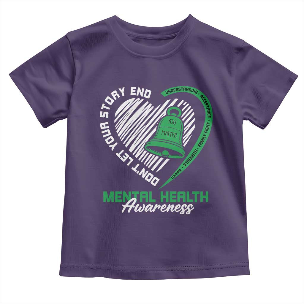 Mental Health Awarenes Toddler T Shirt Green Ribbon Inspirational Psychologist Therapist