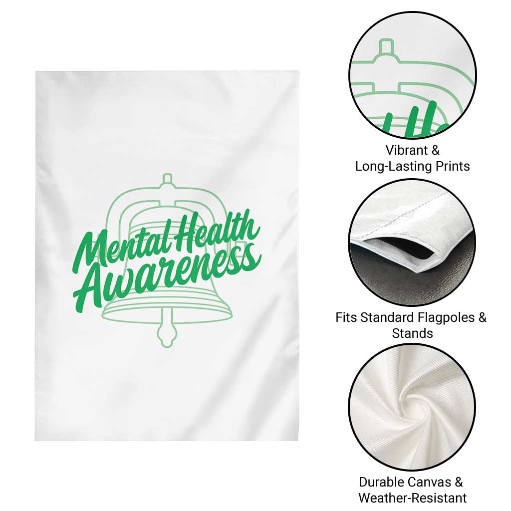 Mental Health Matters Awareness Garden Flag Support Squad Green Ribbon